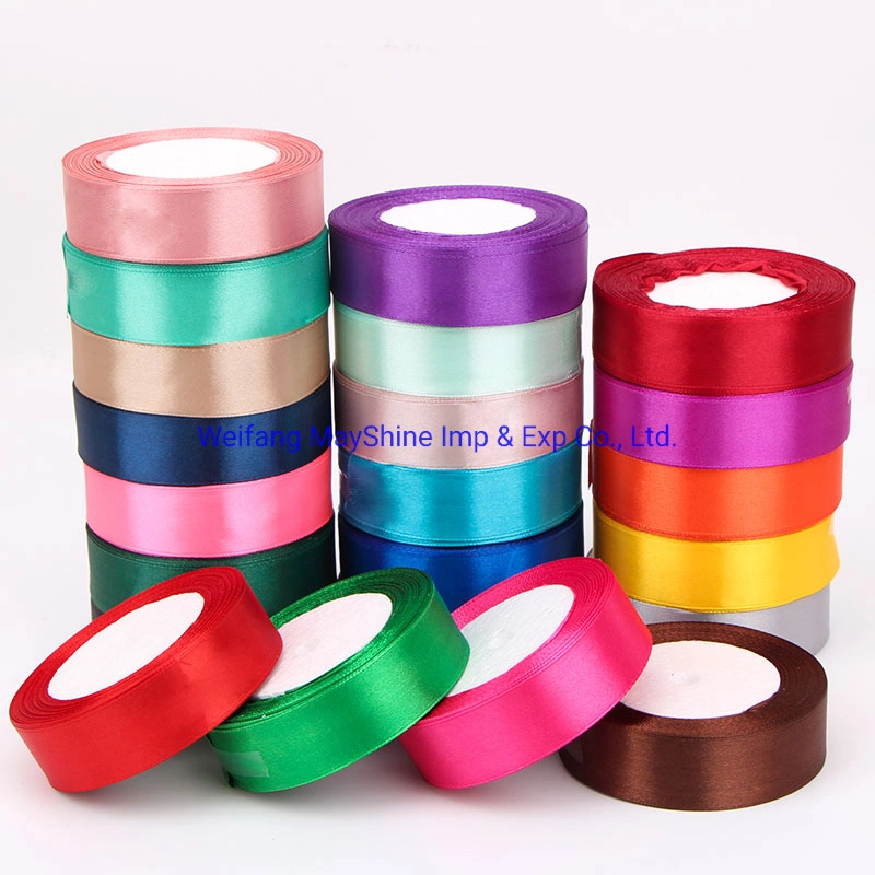 1 Inch 2 Inch Satin Ribbon Wholesale/Supplier, Solid Color Single Face Woven Edged Satin Ribbon