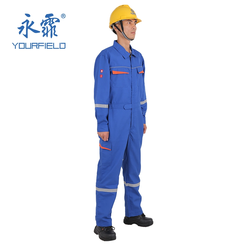 Factory Supply Flame Retardant Workwear Hi Vis Cotton Fireproof Coverall Safety Clothing