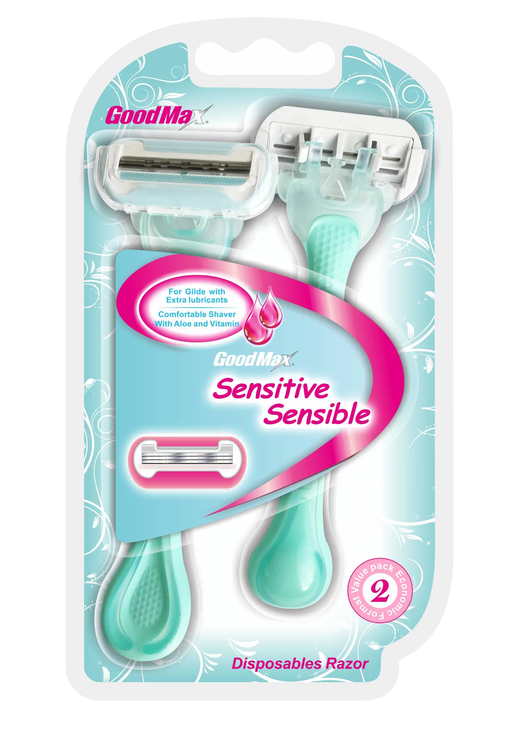 Fabuloso cartão Blister para a lâmina tripla em aço inoxidável Lady ′ S. Suécia Razor