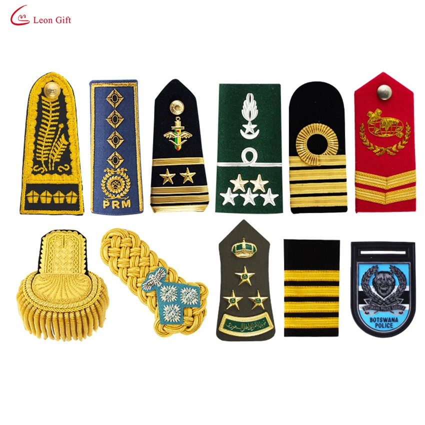 Factory Custom Logo Indian Silk Material Honors Embroidered Shoulder Badge Pilot Aviation Uniform Shoulder Plate Armband Patches