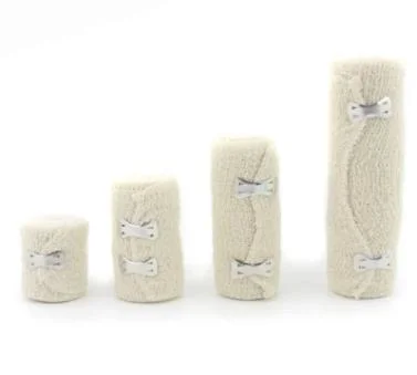 China Großhandel/Lieferant Baumwolle und Spandex elastische Bandage mit Clips Crepe Verband