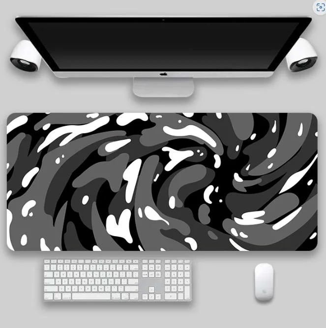 Impressão personalizada tamanho grande padrão abstrato borracha Jogos antiderrapantes Tapete de rato
