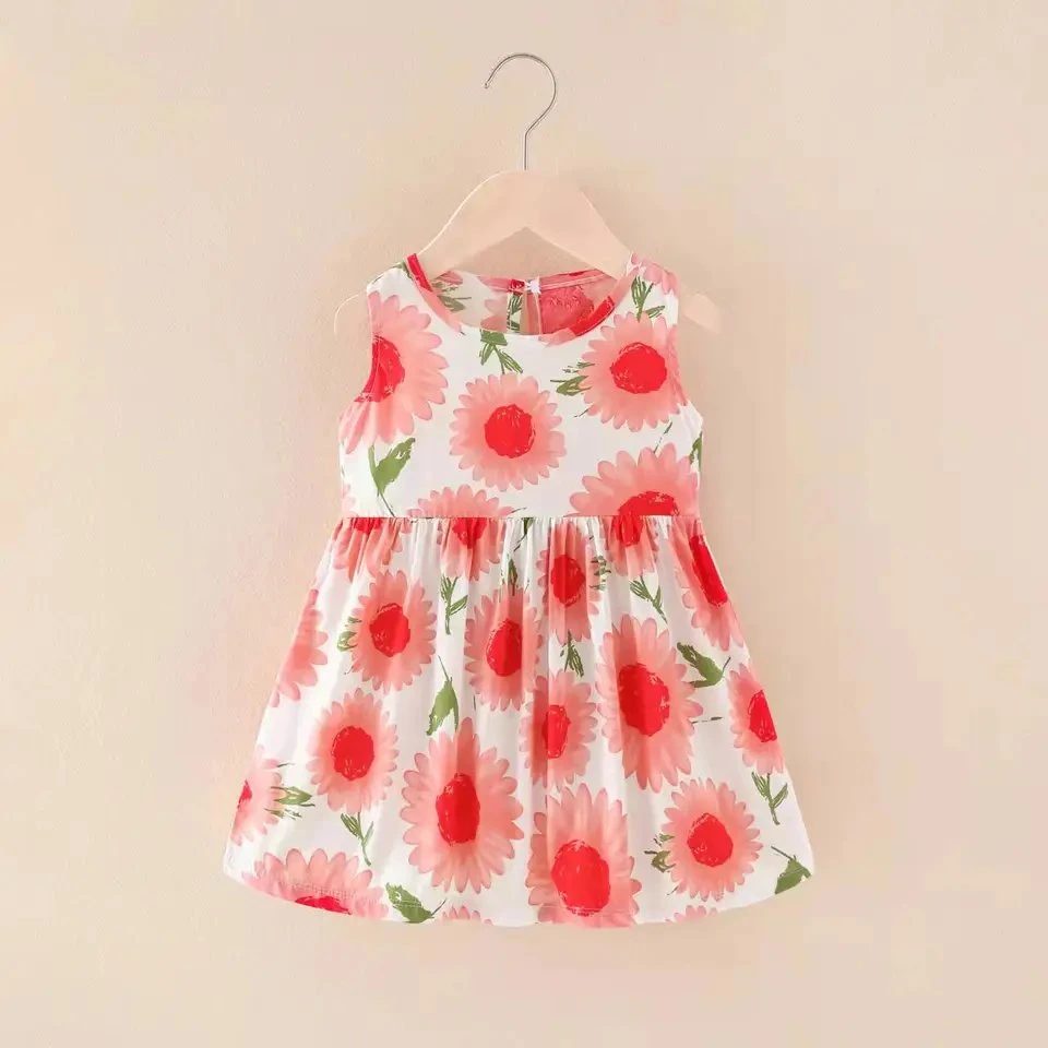 Summer Toddler Girls Clothing Cute Flora Printing Clothings Dress Leisure Kids Clothings Wholesale/Supplier Factory Price