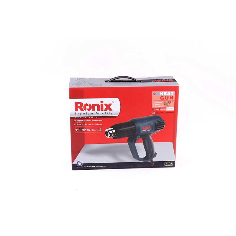 Ronix 1101 Herramientas prácticas Multifuncionales 2000W funcionamiento Stepless temperatura ajustable Ajustes de rodadura pistola de calor eléctrica