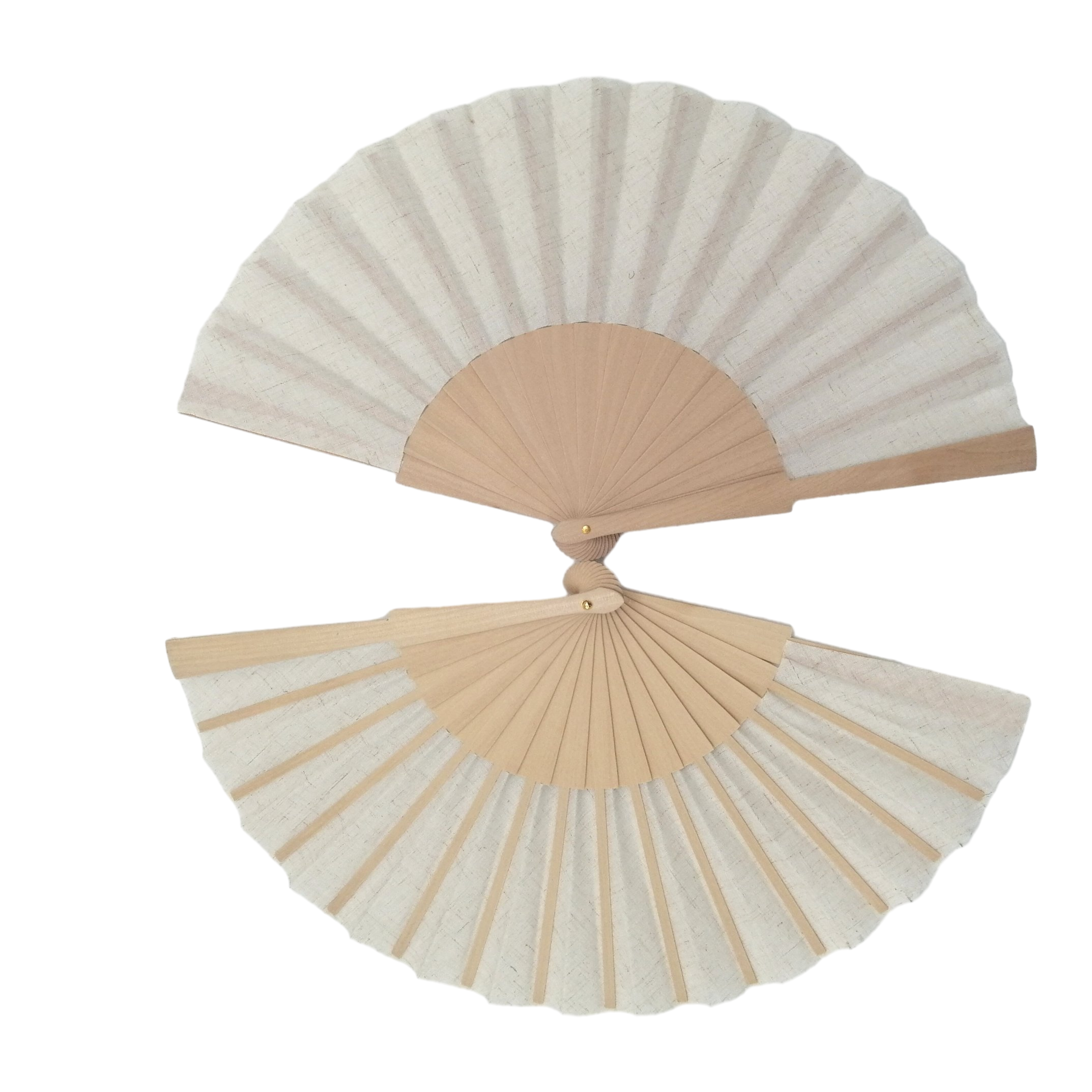 White Paper Hand Held Fan Bamboo Paper Folding Fans for Wedding Fans Dancing Party DIY Craft Fan