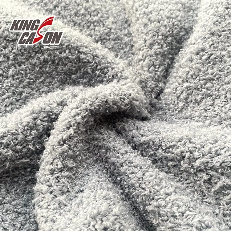 شركة Kingcason الشركة المصنعة بالجملة 100 ٪ Polyester مزدوجة الوجه جراي شيربا الأنسجة للألعاب