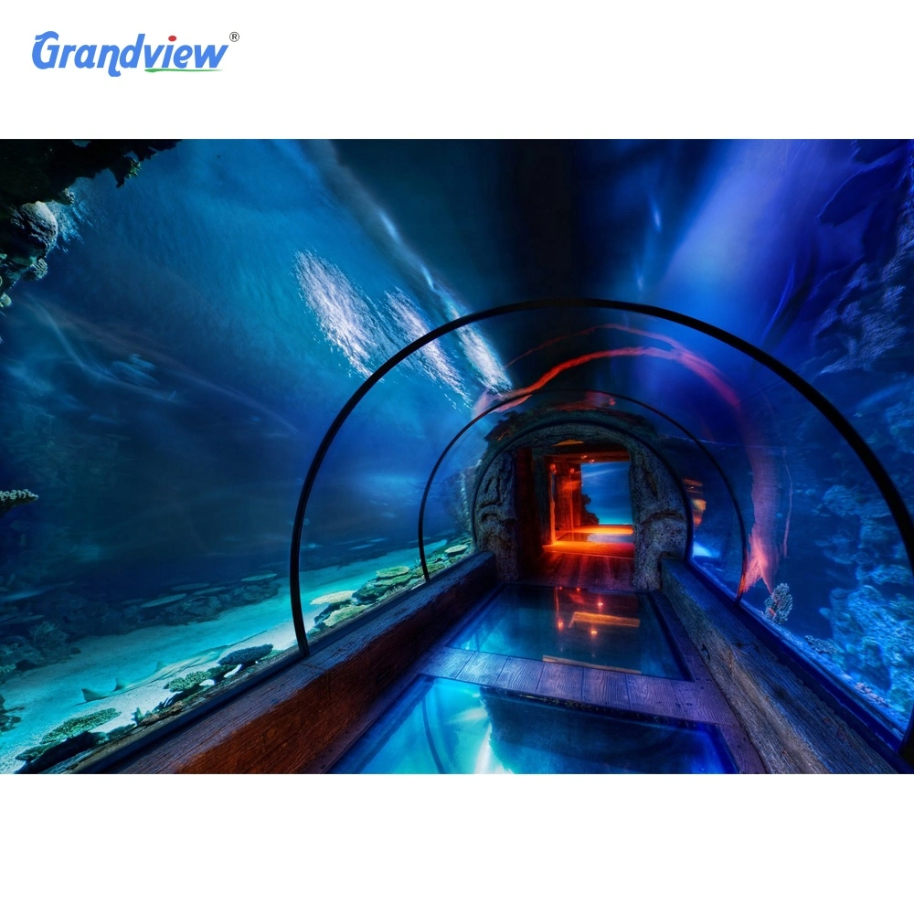 10m Long Large Size Transparent Oceanic Acrylic Plexiglass Sheets Glass Tunnel Aquarium