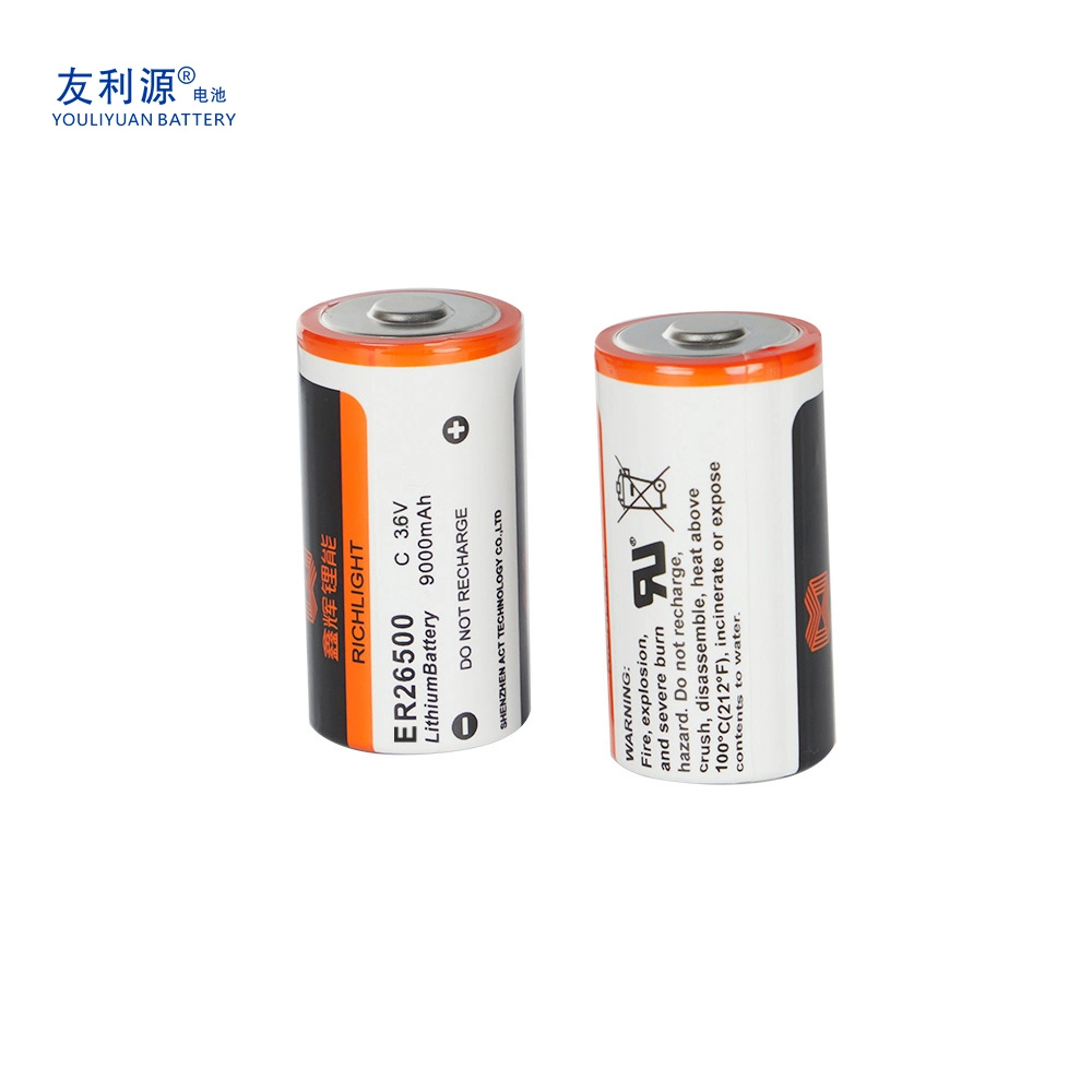 Er26500 3.6V 9000mAh Manufacturer /Factory Hot Sale Cheap Wholesale Li-Mno2 Battery for Mini Speaker/Beauty Equipment Flash Lights with CE Rose