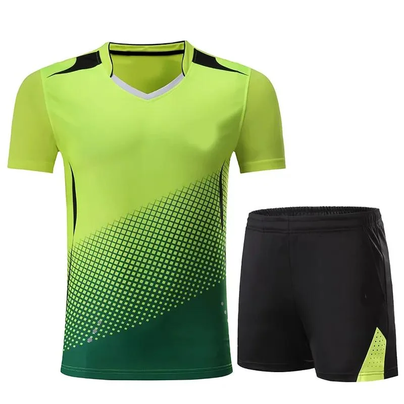 Seca rápidamente nuevos popular mercado de desgaste del deporte de tenis Badminton T-Shirt Deportes cortometrajes mujeres/hombres camiseta de tenis de mesa