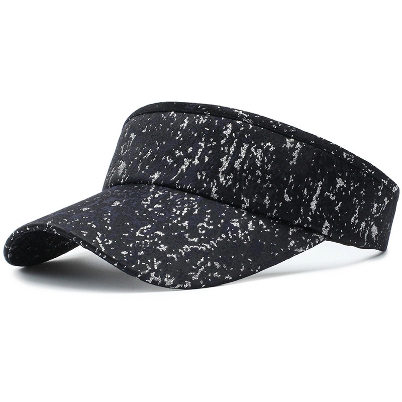 Black Sports Sun Visor Hat with Custom Stars Printing Caps