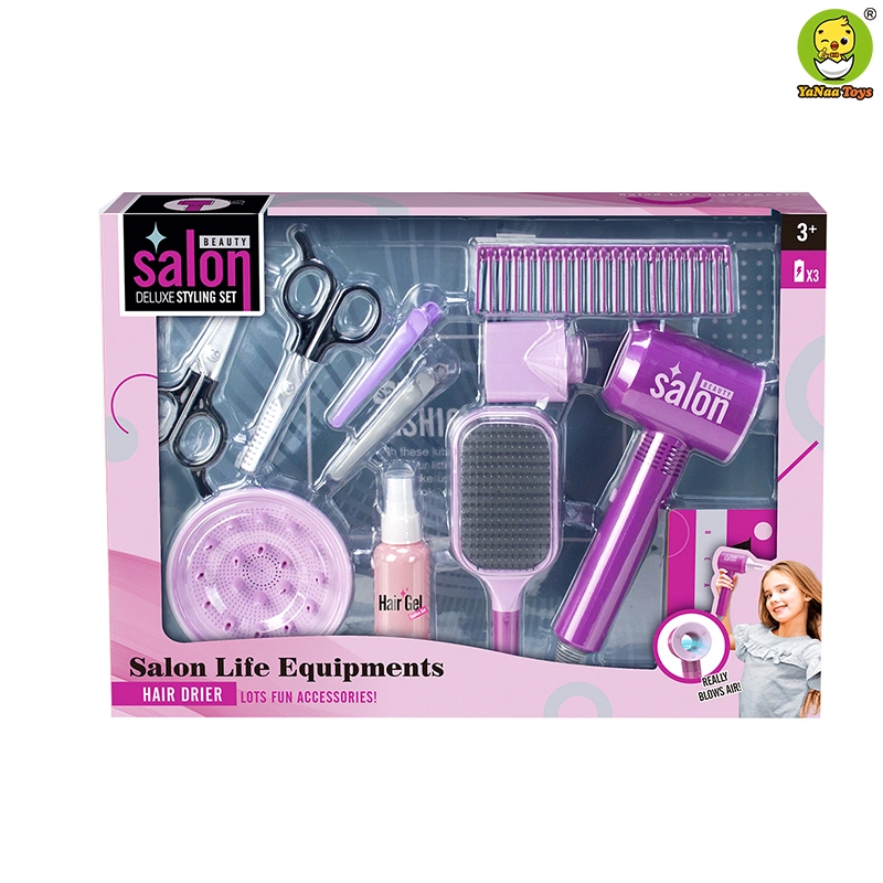 Girls Pretend Play Toys Beauty Cosmetics Kit Salon Equipments