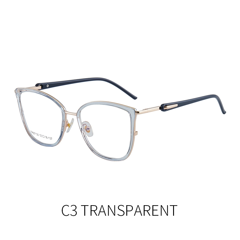 New arrival Fashion TR90 verres cadres chat Eye forme bleu Monture de lunettes optiques à blocage de lumière