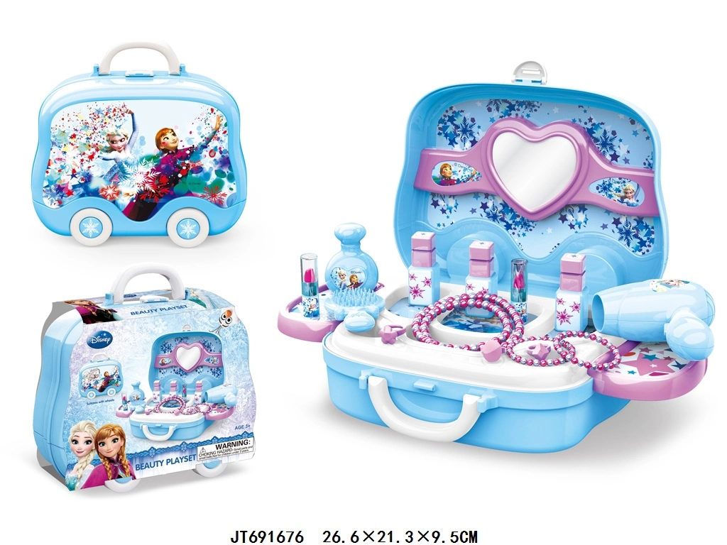 Grossista Children Girls plástico brinquedos de mesa de Vestir Cosmetic Toy Set Crie a indução da música da mesa com luz com cadeira para criança Brinquedo de maquilhagem