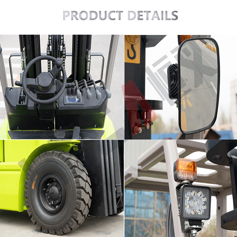 China Hot Sale 3-6m 1.5ton, 2 Ton, 3 Tonpower Forklift Trucks with 4 Wheels