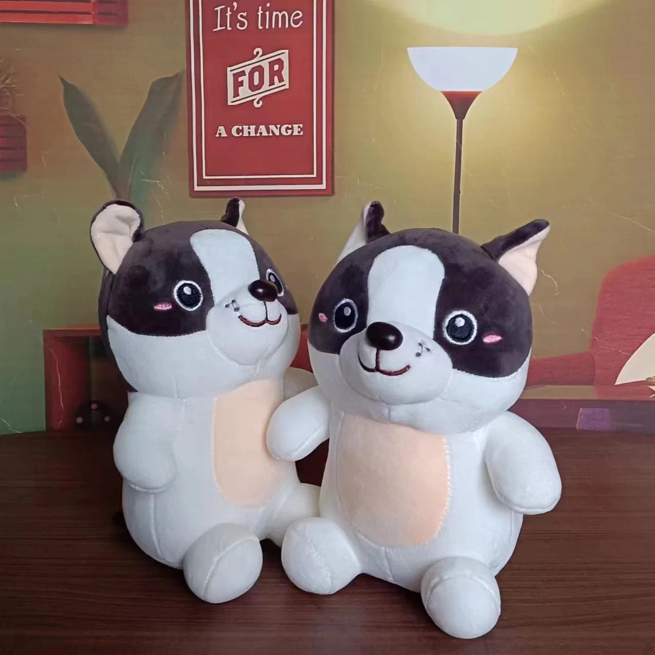 Black & White Dog Hot Sale Plush Toys Custom Plush Toys