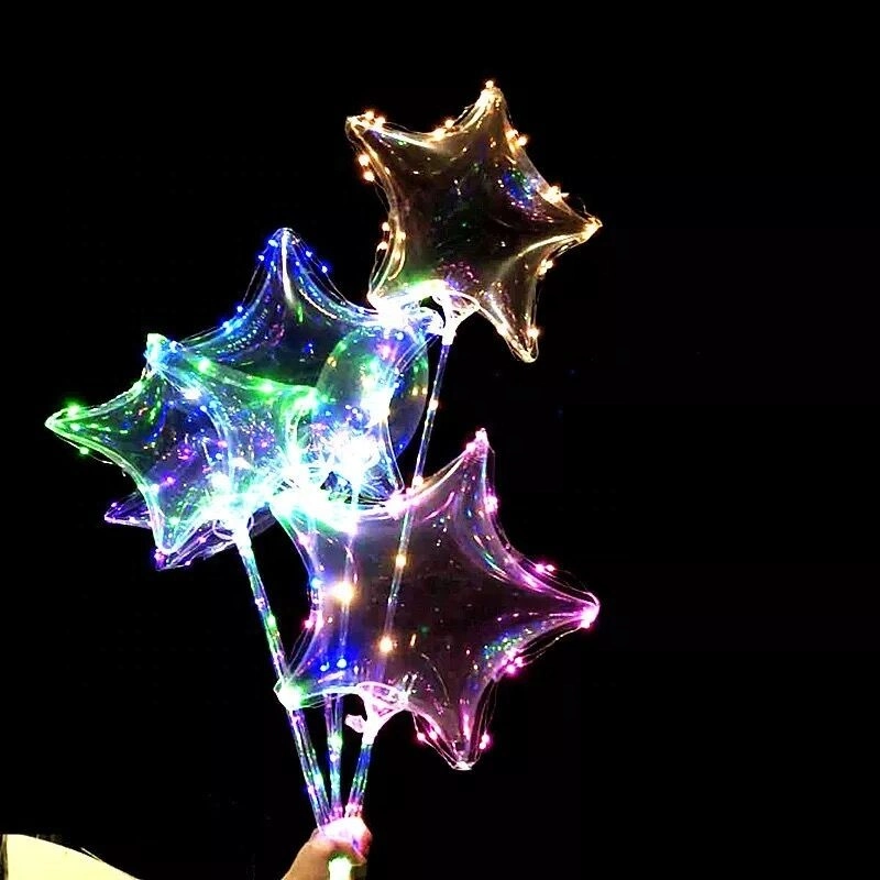 Wedding Holiday Party Supplies Star Shaped LED Light Wave Toy Balloon