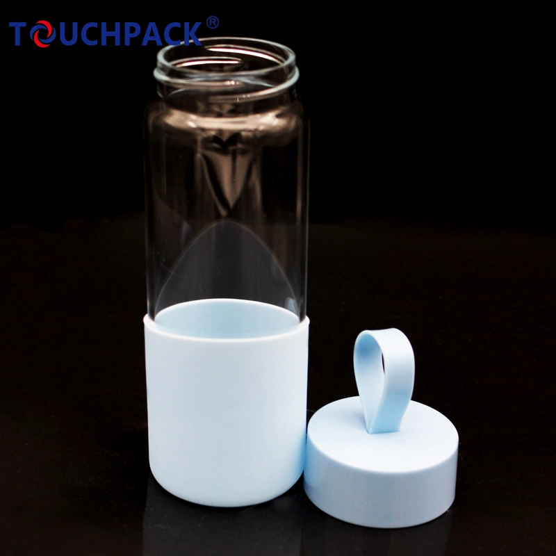 0.35 0.5 L Strip Lid Custom Logo Glass Water Bottle