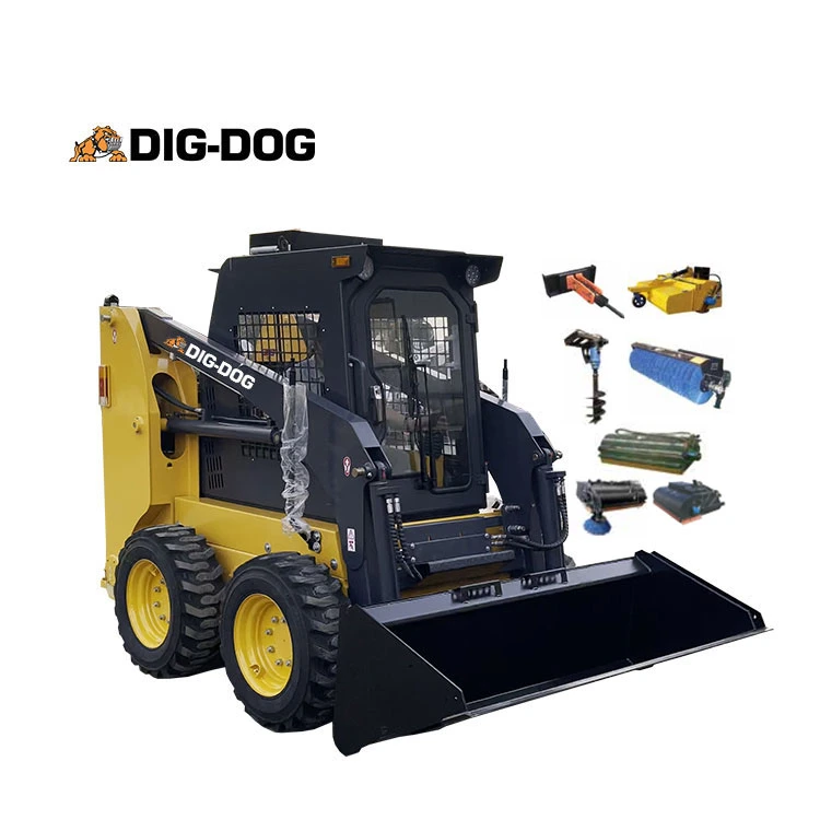 Construction Machinery Micro Skid Steer Wheel Loader with Brush Cutter