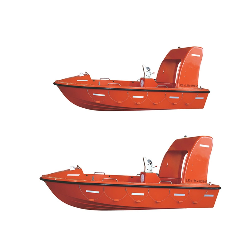 Solas Approval Fiberglass FRP Open Type Marine Lifesaving RC Rescue Boat 6 Person with Outboard or Inboard Engine Equipment