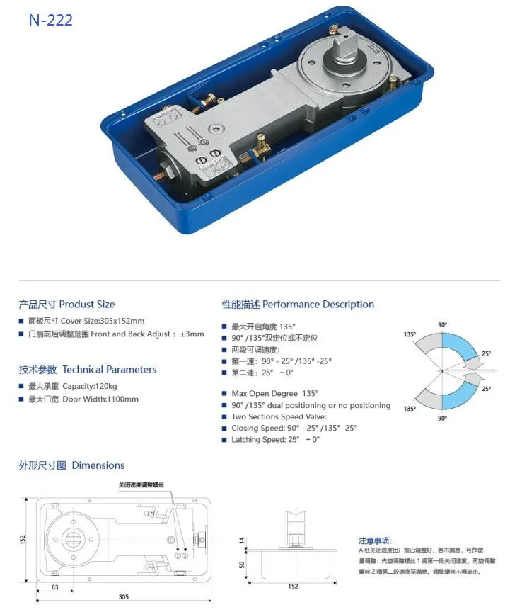 Heavy Weight High quality/High cost performance Door Hinge Floor Spring