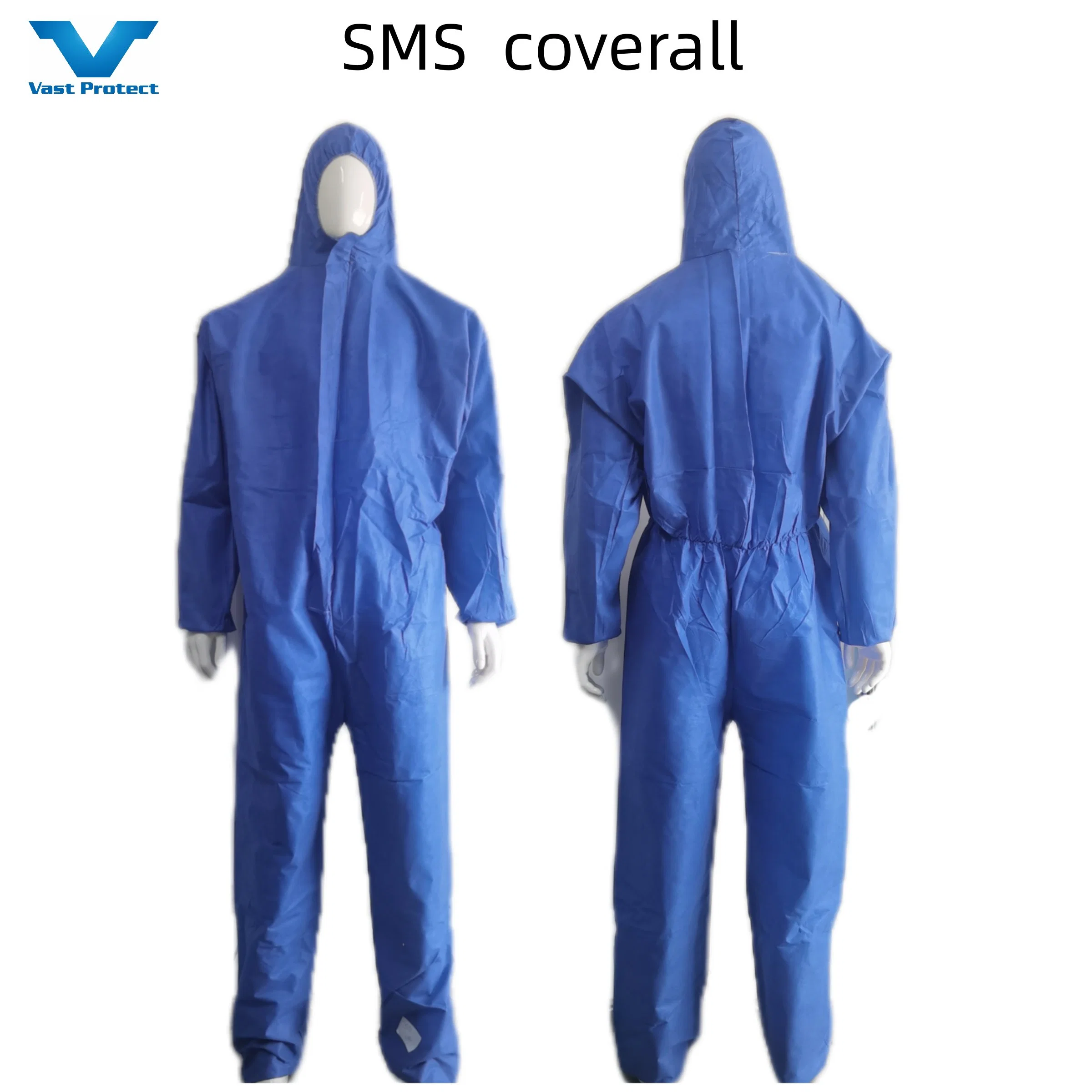 Stock Nonwoven Isolation Overall Hot Sale CE Standard Anti-Virus SMS Protective Coverall