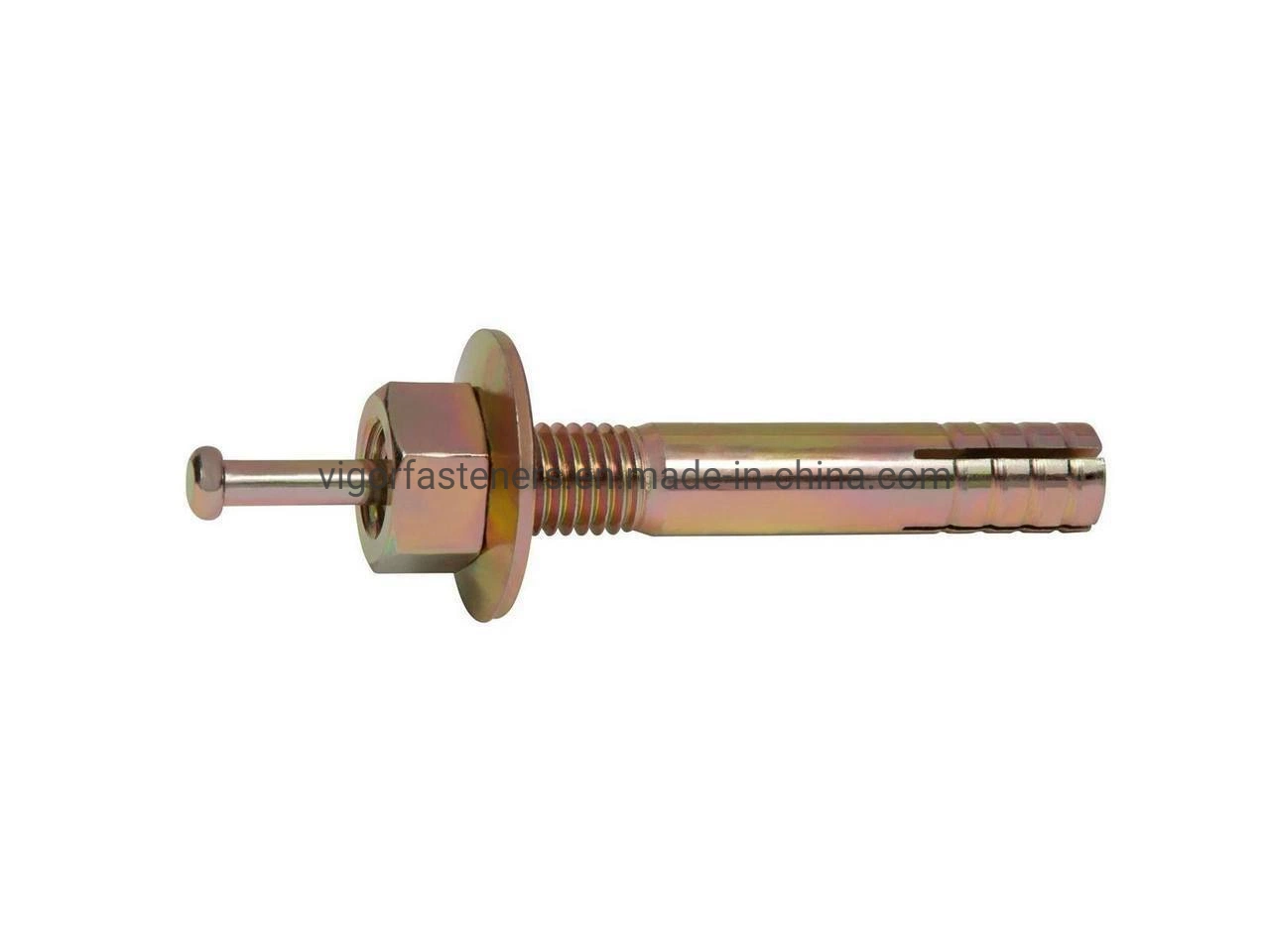 M6-M20 Carbon Steel Hit Anchor Bolt with Yellow/White Zinc Plated for Construction Hammer Drive Anchor Expansion Anchor