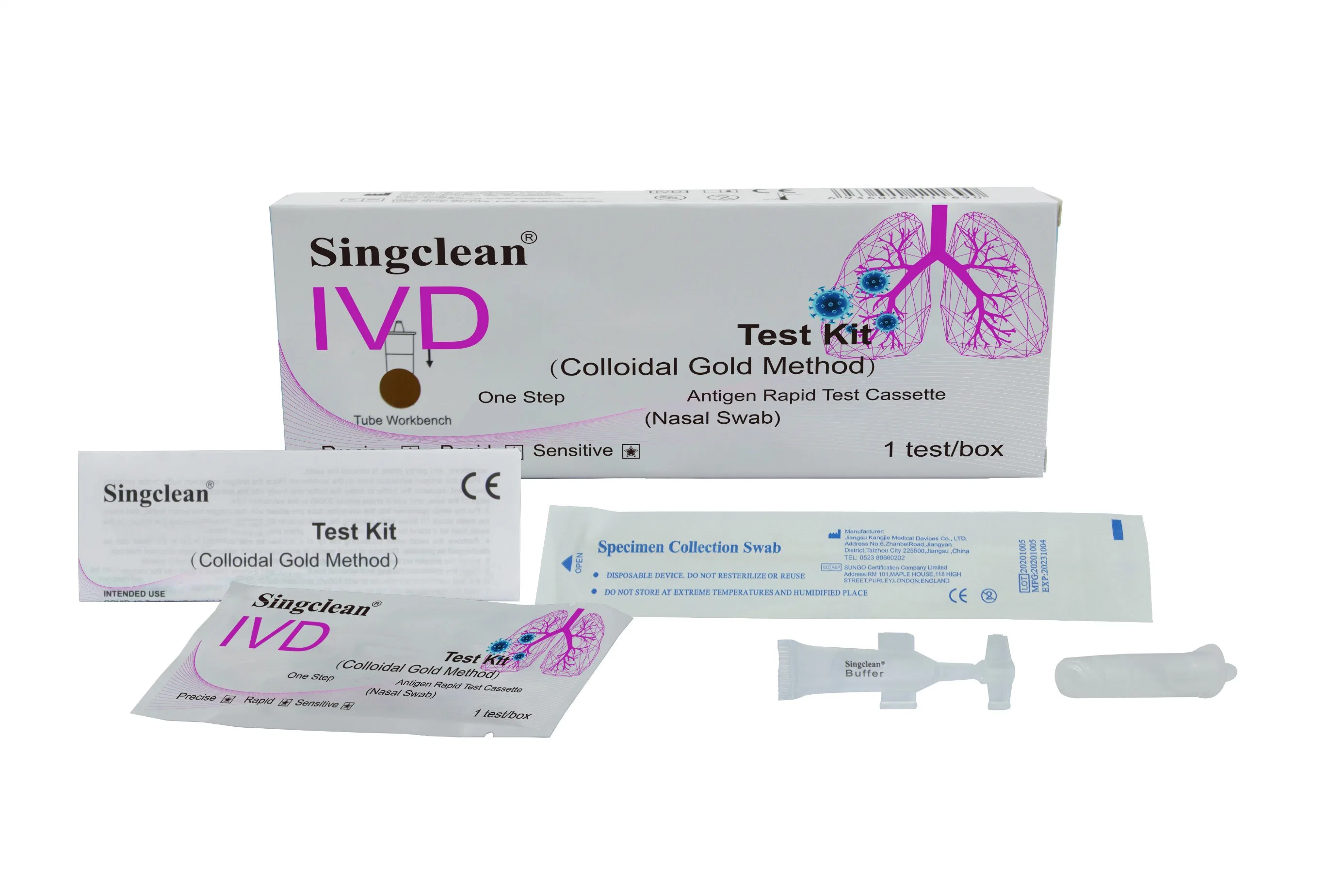 Singclean Diagnostic Rapid Nasal Antigen Test Kit Self Rapid Test Home Use