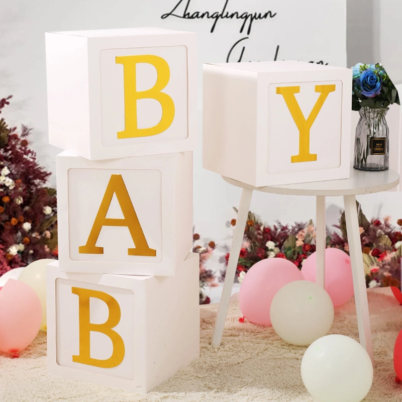 White Balloon Box Wedding Decor Baby Event Party Halloween Gifts Box