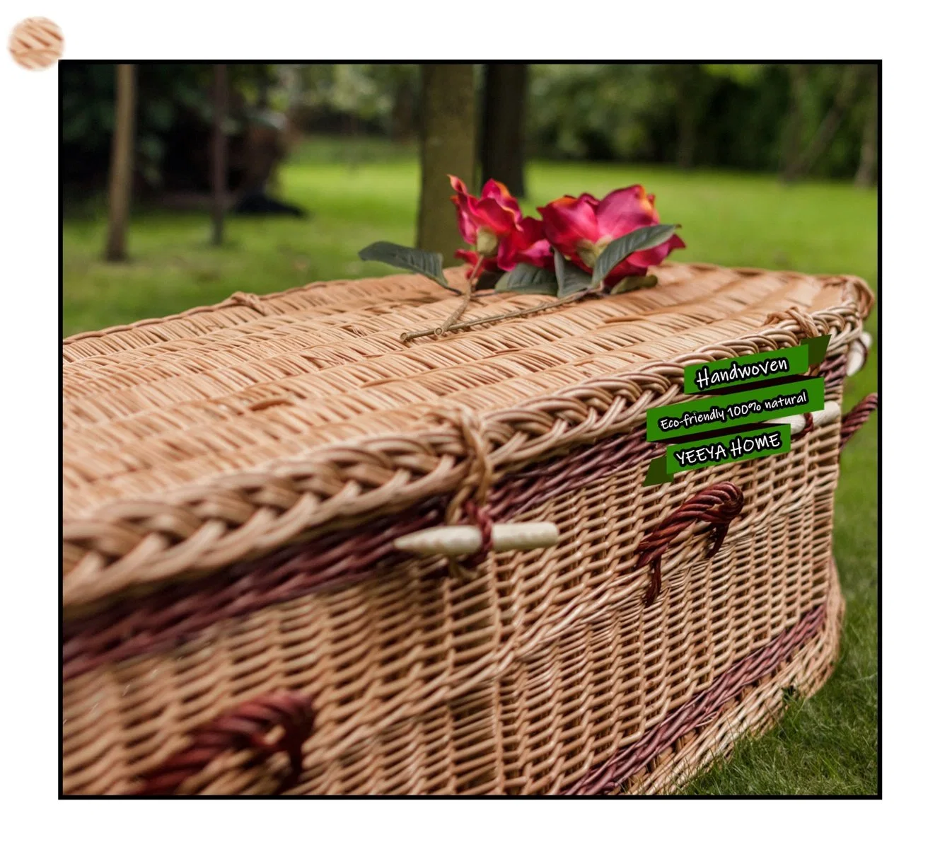 Funeral Supplies European Style Eco Friendly Wicker Casket Coffin