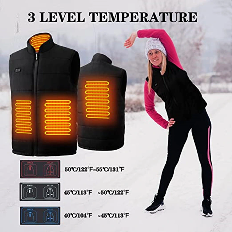 USB Heated Vest Intelligent Heating Waistcoat Thermal Warm Clothing Outdoor Camping Hiking