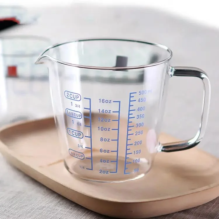 Wholesale/Supplier 250ml 500ml Heat Resistant Glass Measuring Cup with Scale