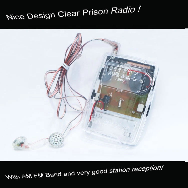 Real High Wave Transparent Mini Portable Raido with Earphone and Clip Am and FM Raido for Prisoners