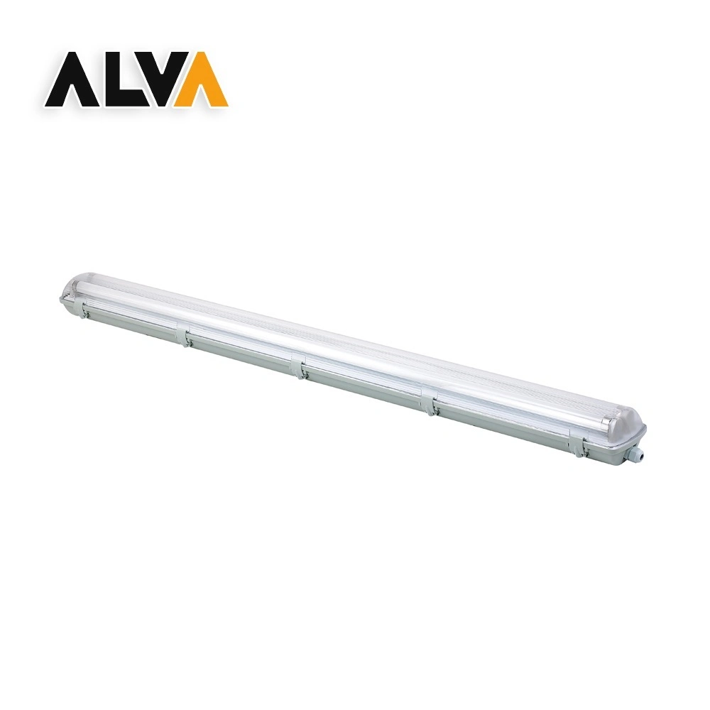 Empty Weatherproof Waterproof Lighting Fixture Vapor Tight 2FT 4FT 5FT IP65 Without LED Tube T8 2X18W 2X36W 2X54W LED Tri-Proof Light with Without Metal Plate