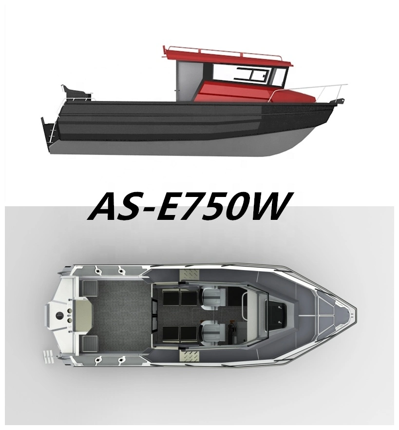 7,5m Easycraft Aluminium Boat Fabricantes Ocio Entretenimiento Pesca en Gran espacio Lancha motora