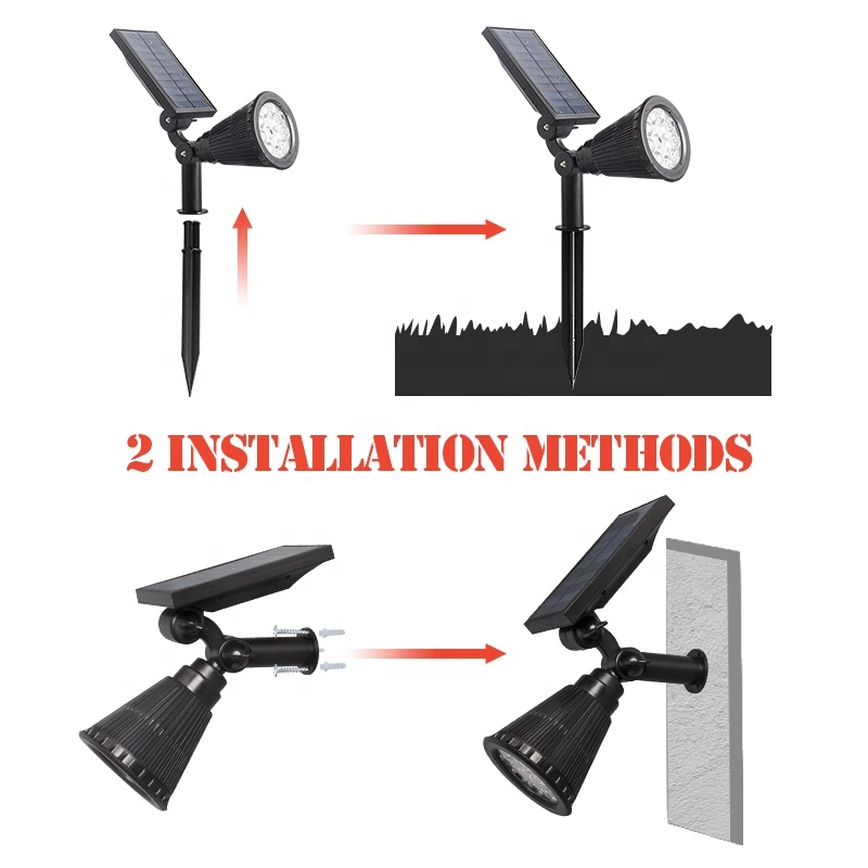 Shell de cordón de la Energía Solar LED de inundación del sensor de par del Panel de campanilla de viento impermeable al aire libre Maceta árbol de la calle de techo jardín césped decoración luz crecer