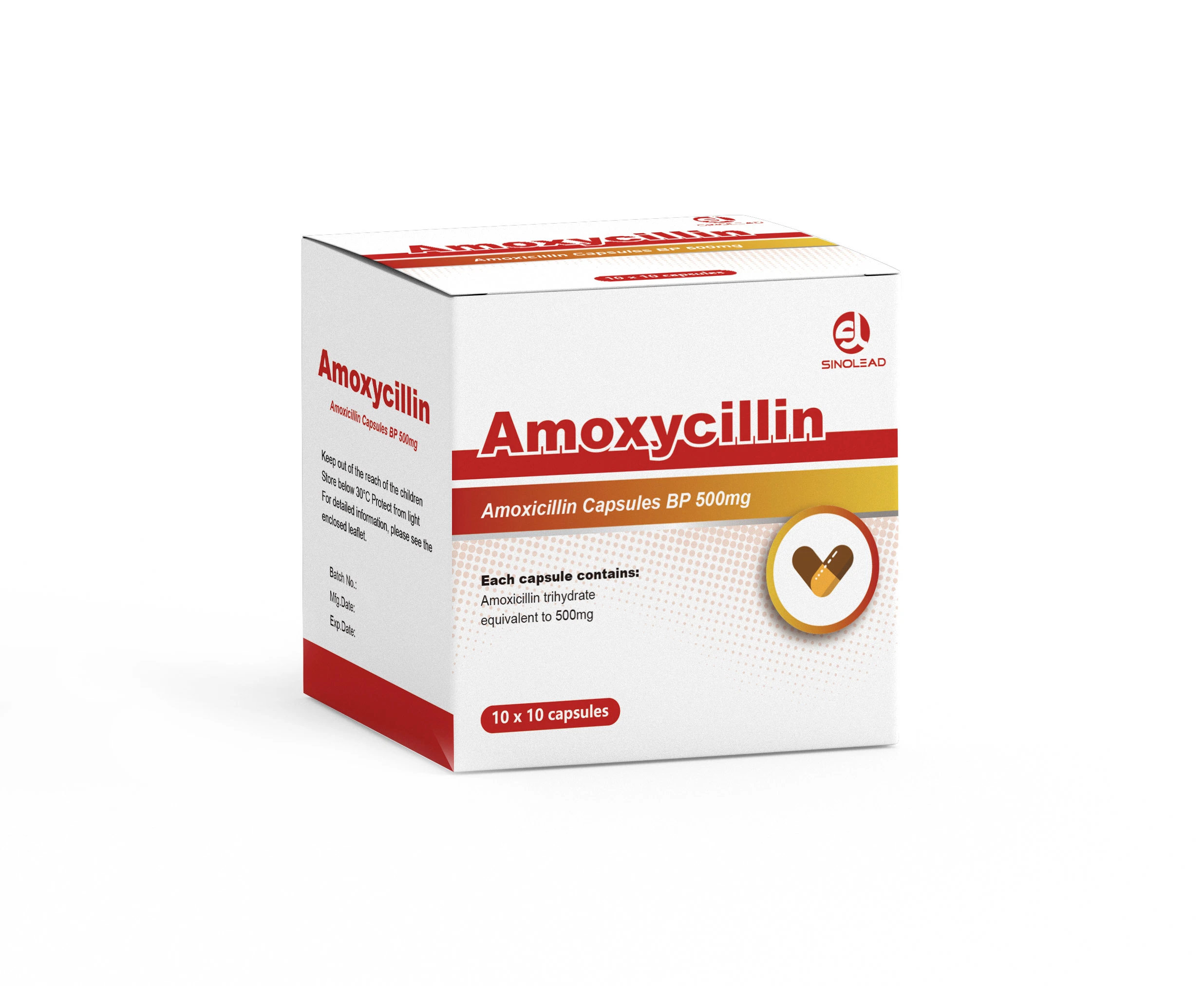 Antibiótico de alta calidad producto Amoxicillin Cápsulas 250mg, 500mg