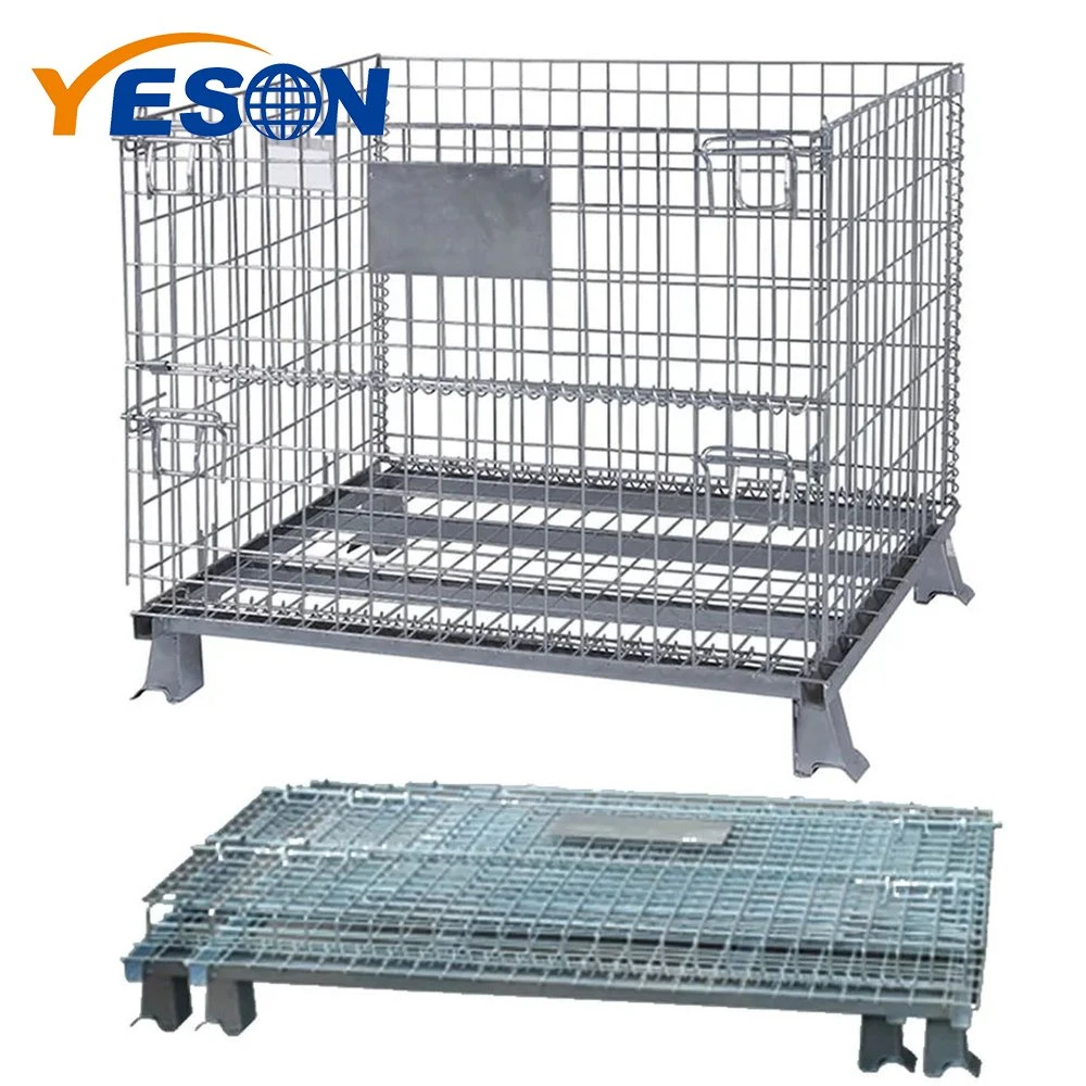 High quality/High cost performance  Warehouse Medium Duty Storage Logistics Steel Transport 2 Sided Wire Mesh Sheet Container