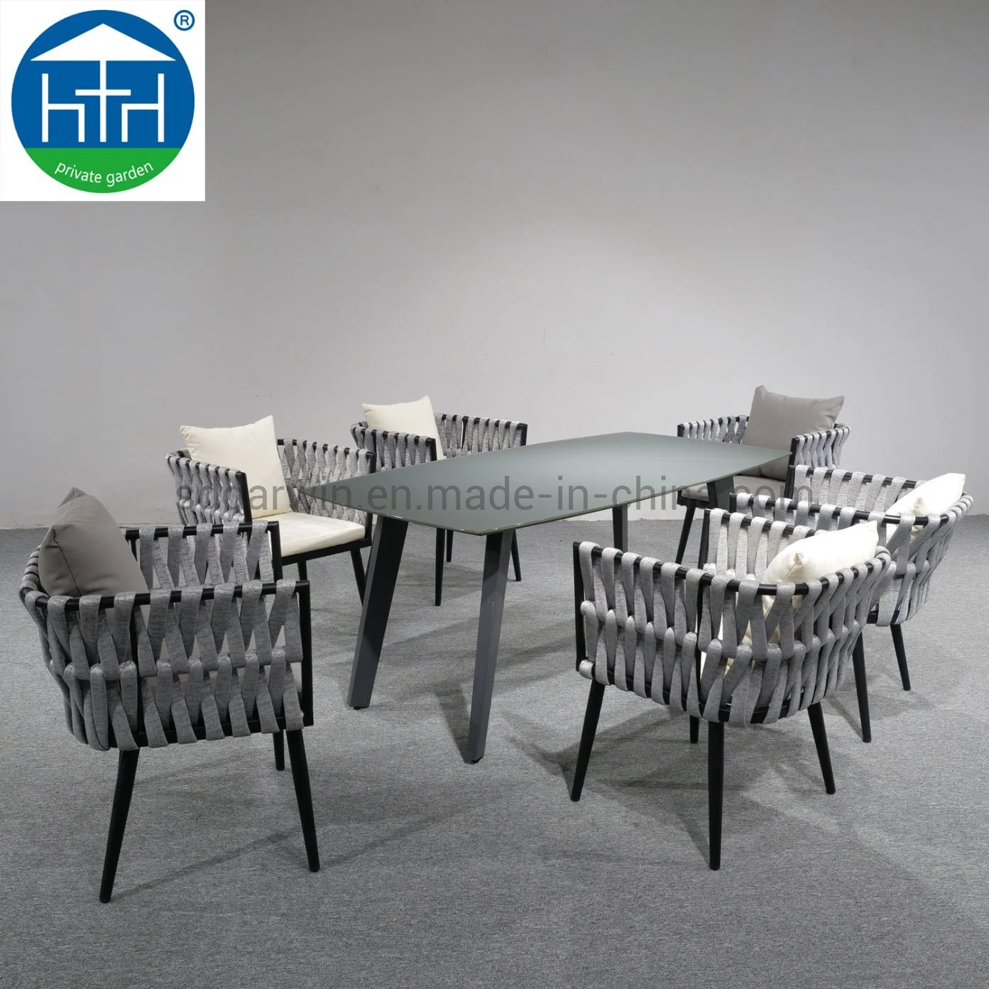 Modern Style Patio Garden Outdoor Furniture Dining Sets/Rope Woven Banquet Sets