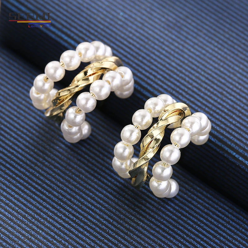 Gold and White Pearl DIY Accessories Earrings