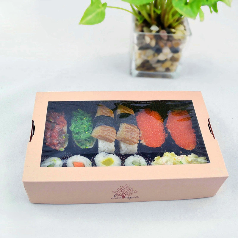 Paper Boxes for Sushi Packaging, Food Paper Box Sushi Takeaway Box, Sushi Packaging Box Sushi Box with Window