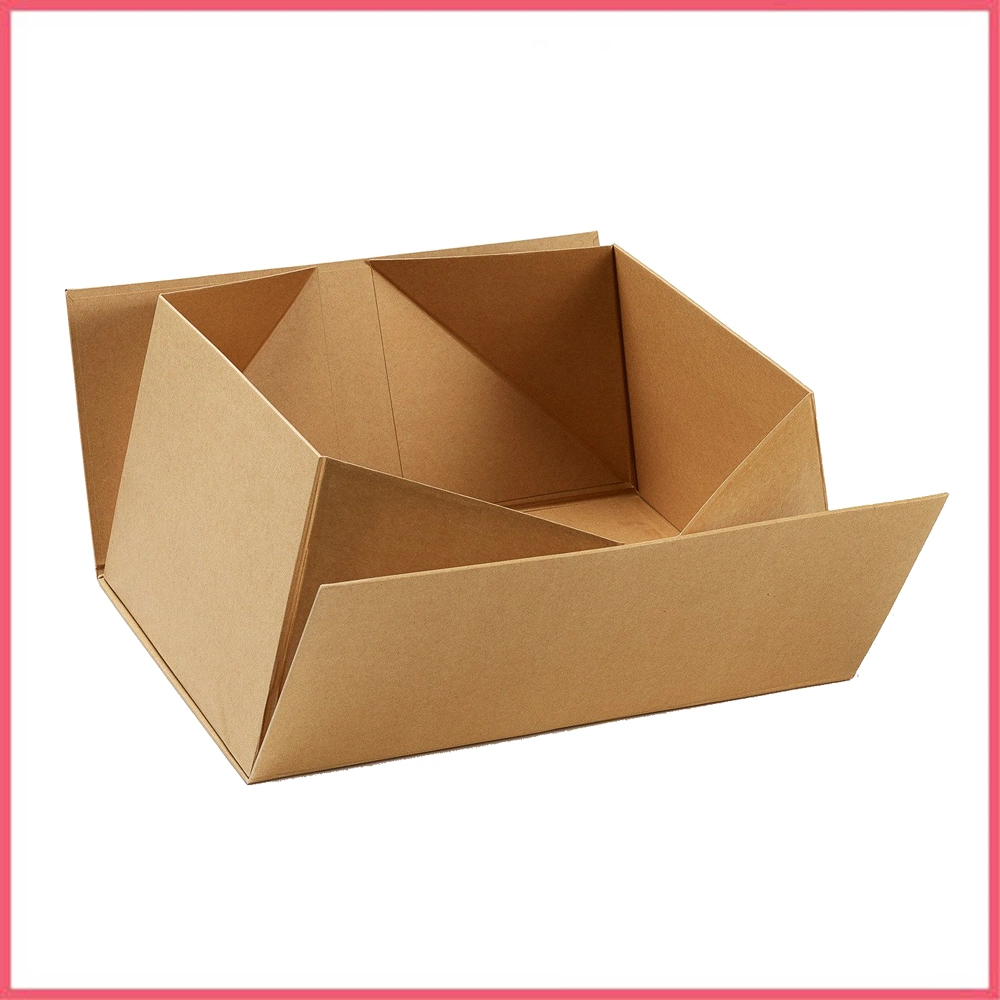 Wholesale/Supplier Natural Brown Kraft Luxury Rigid Folding Gift Box Brown Kraft Paper Box Packaging Box Brown Kraft Gift Box Accept Custom Logo Printing