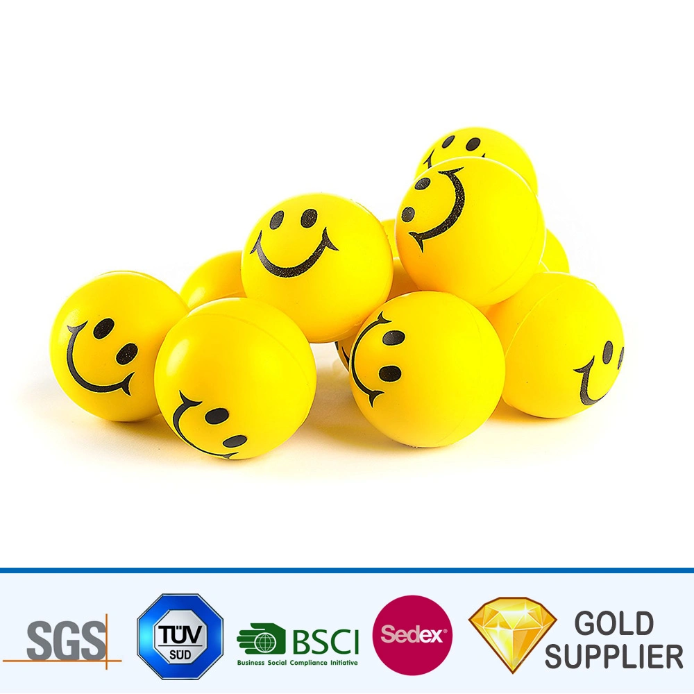 No Minimum Personalized Custom Soft Rubber Color Changing Squishy Stress Relief Fidget Toy Popular Funny Smiley Face Emoji Squeeze PU Anti Stress Ball with Logo