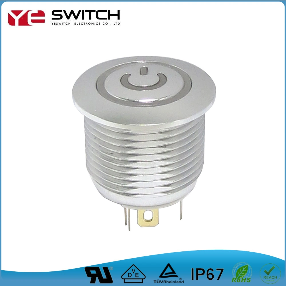 UL IP67 Waterproof Electronic LED Momentary Pushbutton Switch Locking Metal Pushbutton Switch