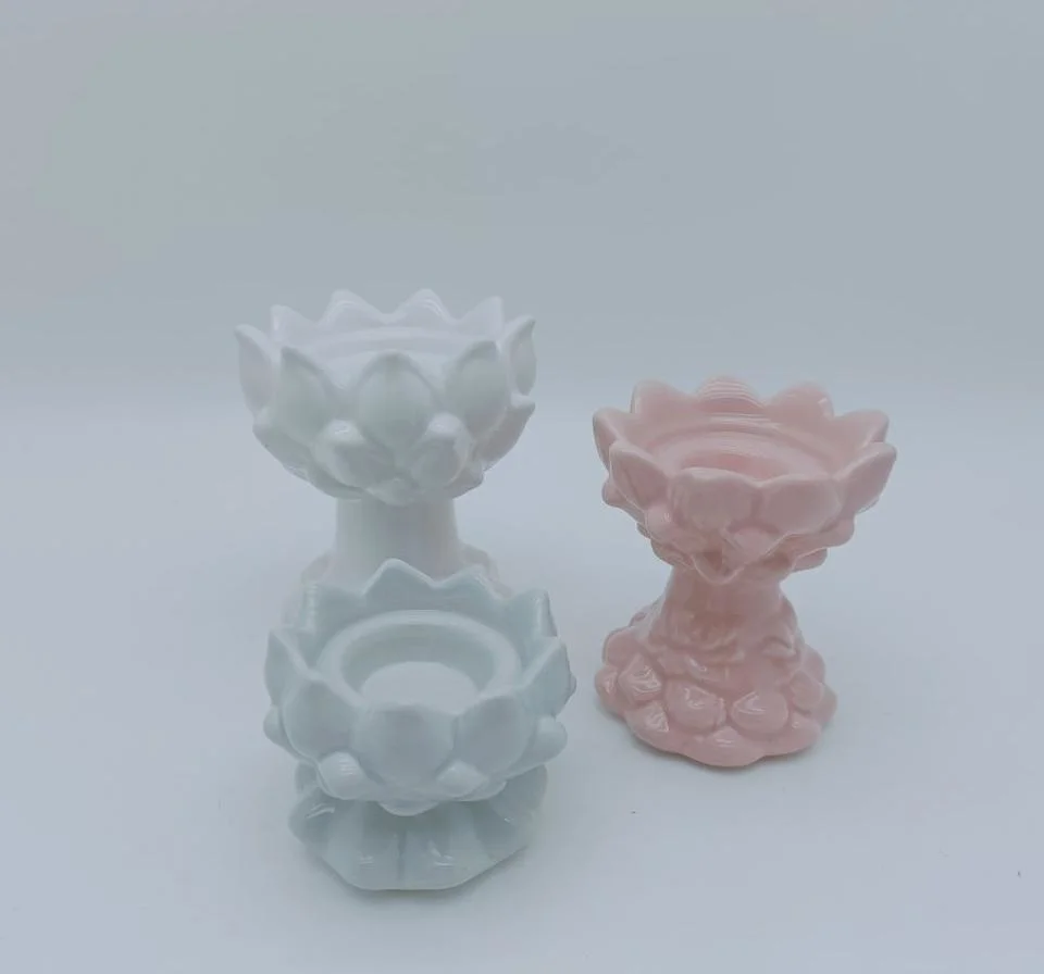 Mãos feitas Crafts Ceramic Lotus Tea Light Holder Candlestick Votive Suporte para Candleholder