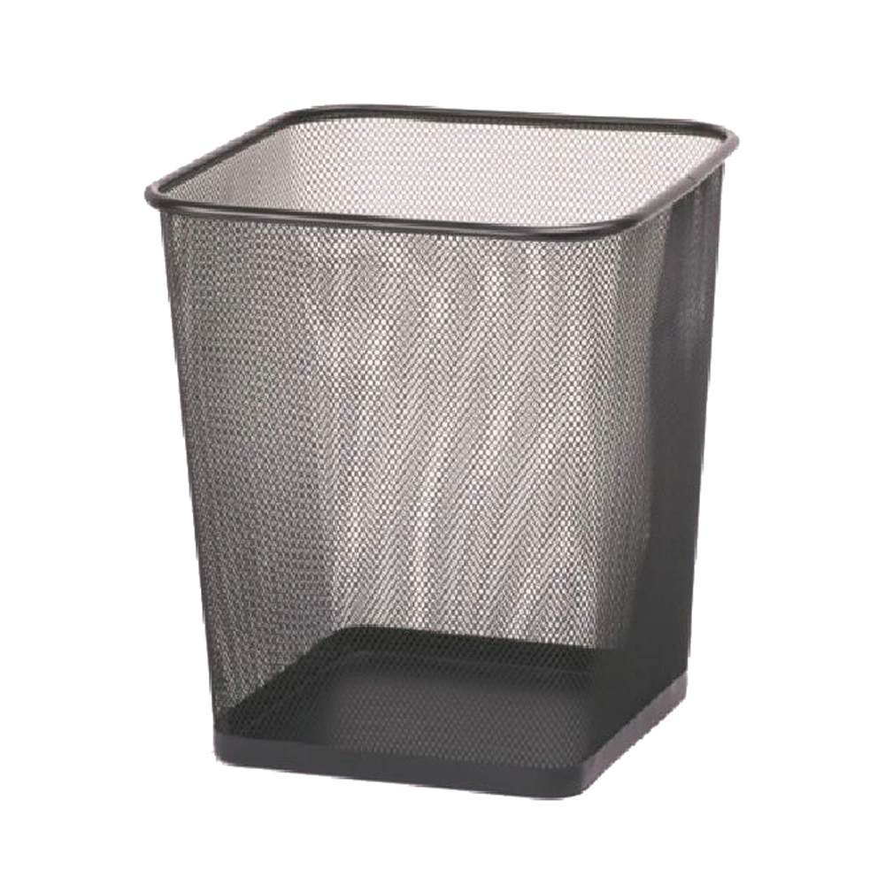 Office Hole Metal Wire Wesh Square Waste Bins Paper Basket
