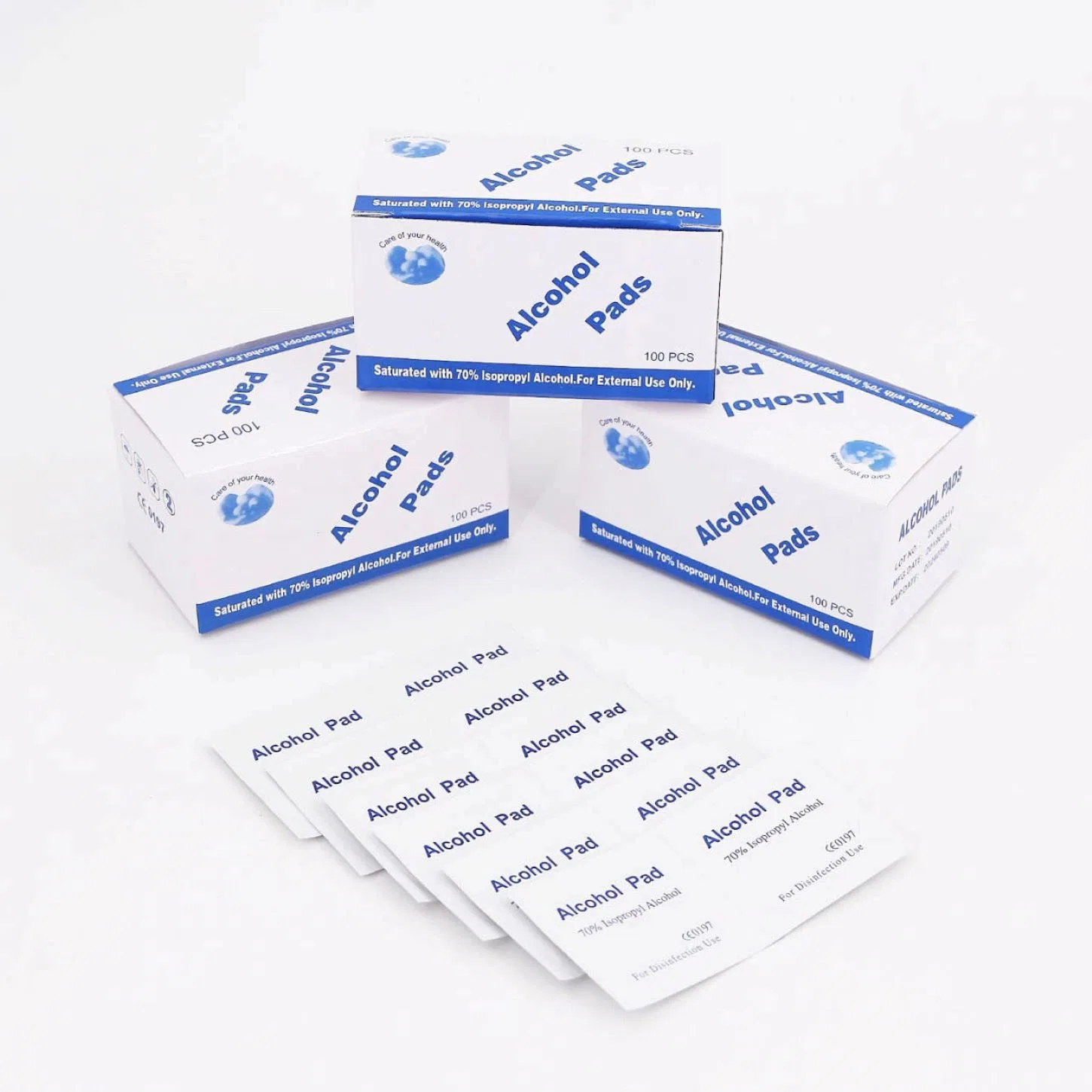 First Aid Sterile Disposable Nonwoven 70% Isopropyl 75% Ethyl Alcohol Prep Pad for External Use