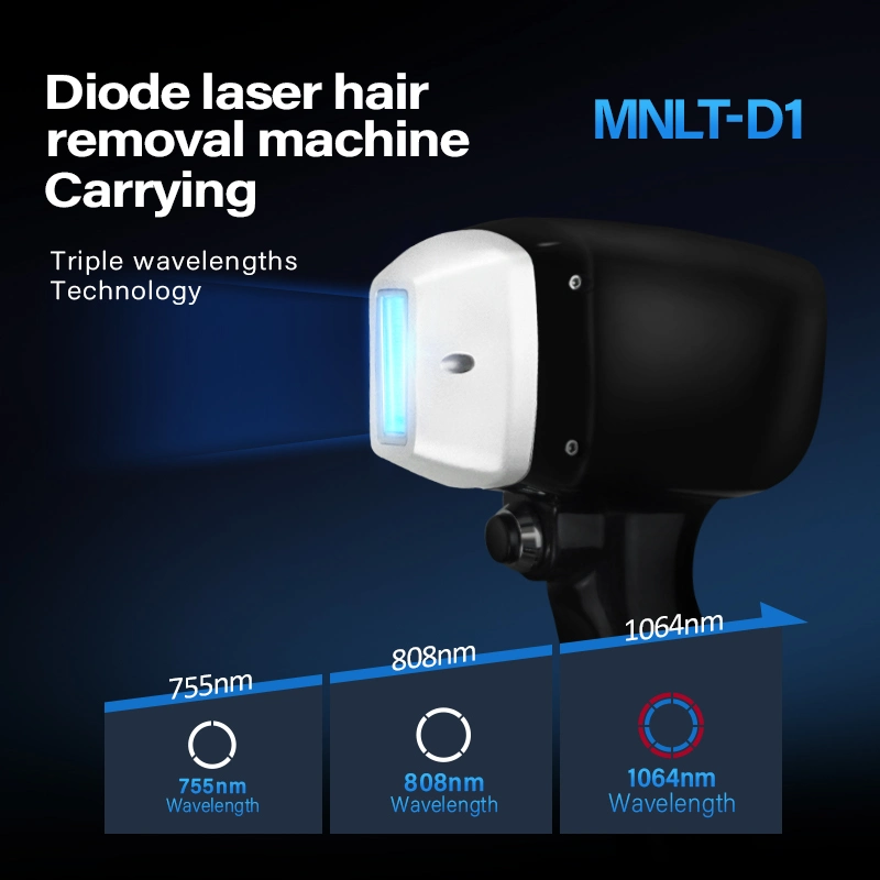 FDA Ice Titanium 3 Diodo de comprimento de onda triplo Laser 755 mais de 808 nm titânio Equipamento de beleza da remoção do cabelo