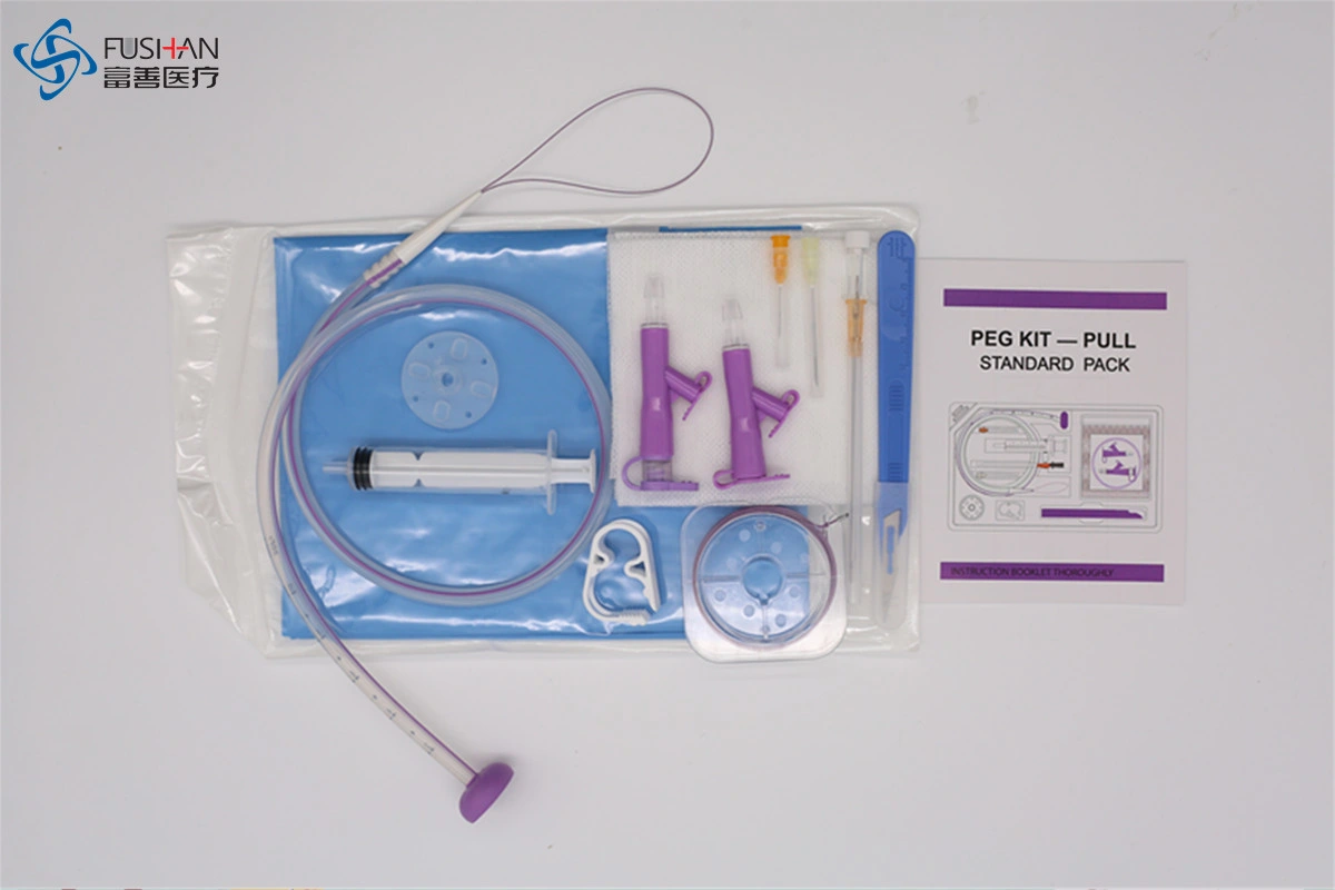 Hospital Surgical Standard and Full Pack Percutaneous Endoscopic Gastrostomy Kit Peg Kit 12/14/16/18/20/22/24fr, CE, ISO13485 Medical Supply