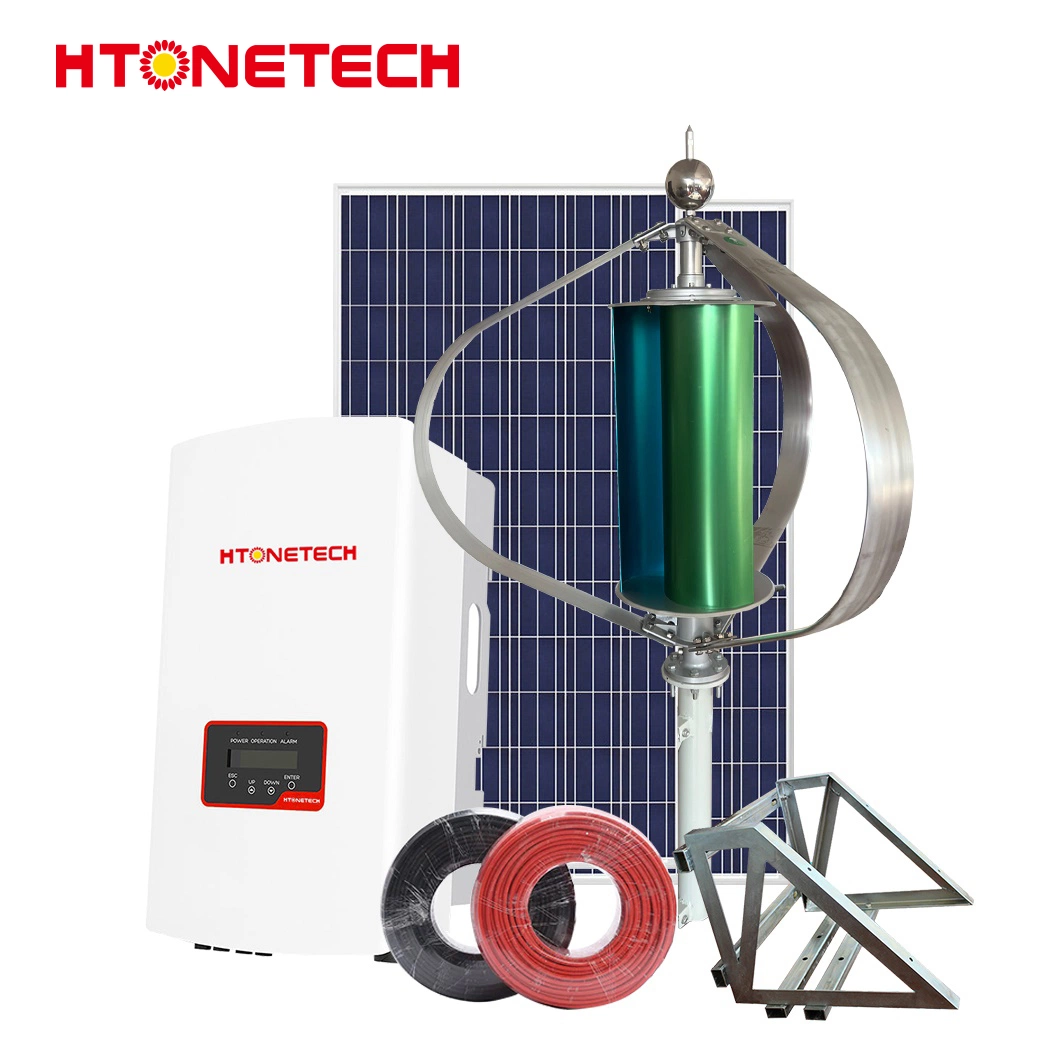 Htonetech China 5 kW painéis solares grossistas 5kwh 10kwh 25kwh Sistema de alimentação solar para automóveis com sistema elétrico de turbina eólica