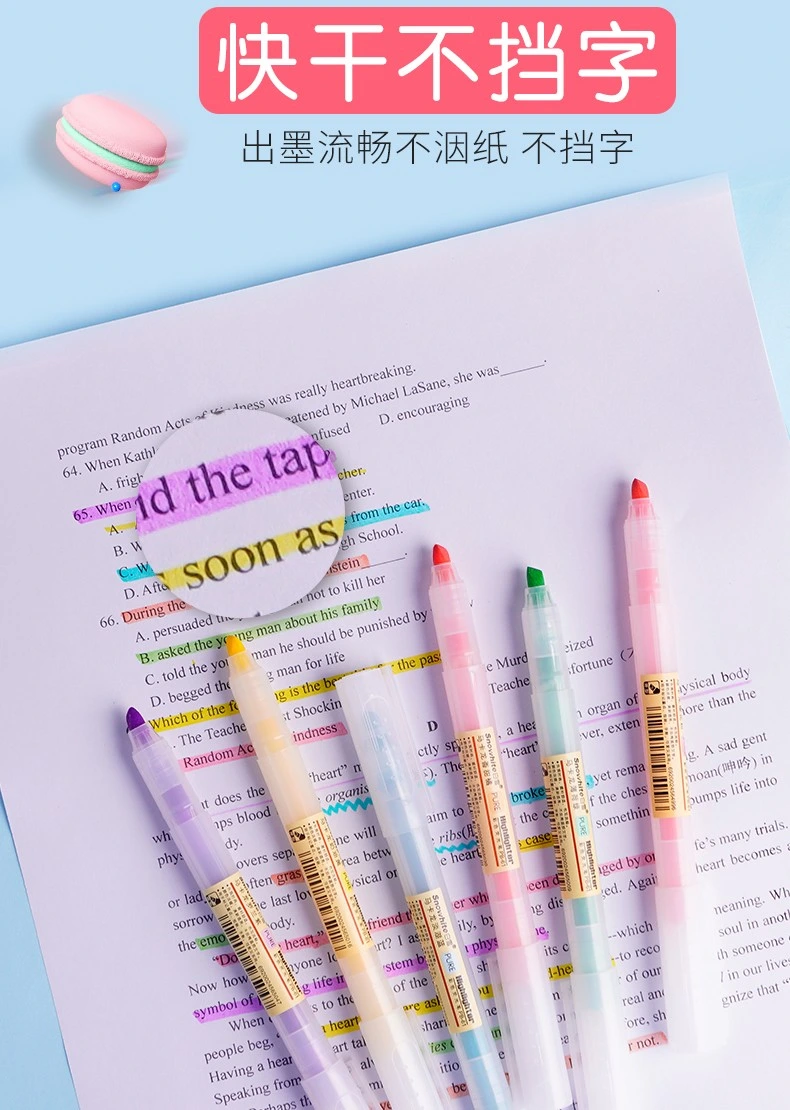 School Supply Vivid Color Pastel Quality Ink Manufacactured by Snowhite Highlighter OEM ODM